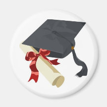 Casquette et diplôme d'obtention du diplôme magnets pour réfrigérateur