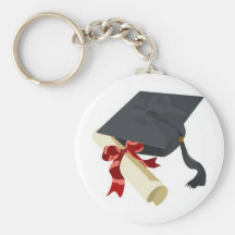 Casquette et diplôme d'obtention du diplôme porte-clé
