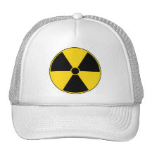 Casquette jaune de symbole de rayonnement
