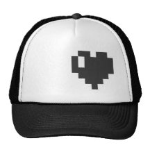 Casquette noir de coeur de pixel
