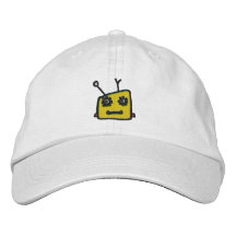 Casquette personnalisable de robot orange de Whims Casquettes Brodées