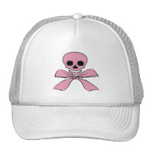 Casquette rose de fille de pirate de jolly roger d