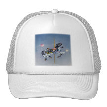 Casquettes, chapeaux - cheval gris de carrousel de