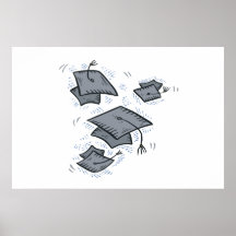 Casquettes d'obtention du diplôme affiche