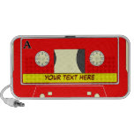Cassette audio rouge avec votre texte haut-parleurs portables