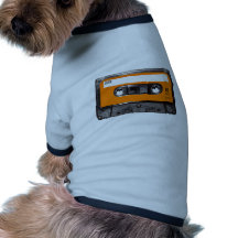 Cassette orange des années 80 d'étiquette manteaux pour chien