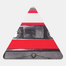 cassette rouge d'étiquette des années 80 autocollants en triangle