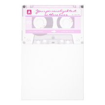 Cassette tape - pink - stationery paper