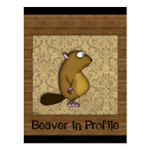 Castor dans le profil cartes postales