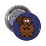 Castor de bande dessinée badge