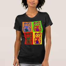 CAT JAPONAIS Maneki Neko d'argent T-shirts