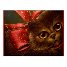 CAT PERSAN DE CHOCOLAT - CARTE POSTALE DE VACANCES