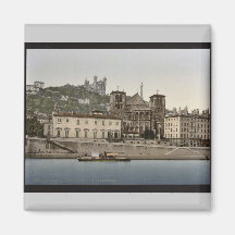 Cathédrale et Notre Dame de Fourviere, Lyon, Fran Aimants