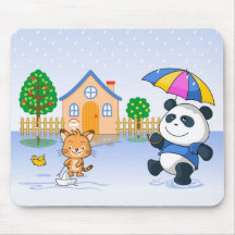Catie et pluie de Bernie Tapis De Souris