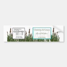 Cattail/libellule d'étiquette de bouteille d'eau e adhésif pour voiture