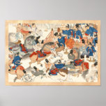 Cavalerie vintage japonaise fraîche de cavaliers d affiche