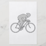 Cavalier de bicyclette dans le gris tract