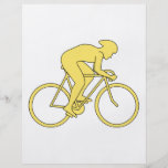 Cavalier de bicyclette en jaune prospectus