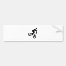 Cavalier de BMX en noir et blanc Autocollant Pour Voiture