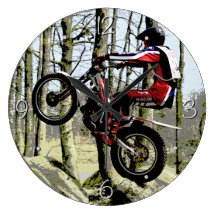 Cavalier de procès de motocyclette horloges murales