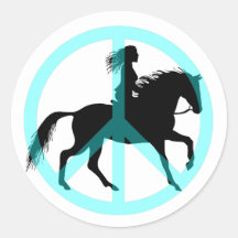 Cavalier frais de cheval de symbole de paix adhésifs
