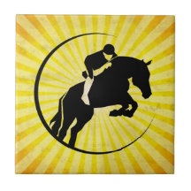 Cavalier jaune carreaux en céramique