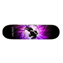 Cavalier pourpre plateau de skateboard