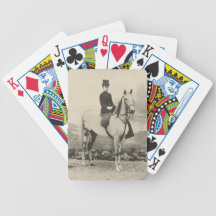 Cavalier vintage et cheval de selle de femme cartes à jouer