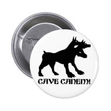 CAVERNE CANEM - PRENEZ GARDE du latin de CHIEN Badge