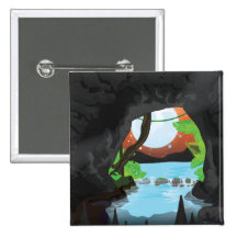 Caverne de forêt tropicale badges