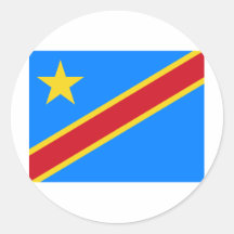 CD de drapeau du Congo Autocollants Ronds