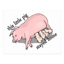 Ce petit porc est resté la maison cartes postales