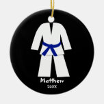 Ceinture bleue de karaté du Taekwondo personnalisé Ornement De Noël
