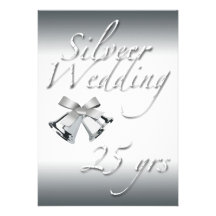 Célébration-Argent Bells de noces d'argent Invitations Personnalisables