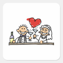 Célébration de mariage adhésifs