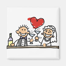 Célébration de mariage aimant pour réfrigérateur