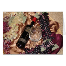 Célébration de vin et de pique-nique de raisins carte de vœux