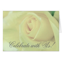 Célébrez avec nous ! Carte rose de mariage crème d