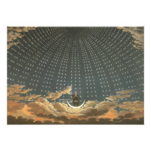 Céleste vintage, astronomie, reine de la nuit faire-part personnalisé