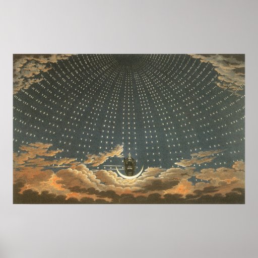 Céleste vintage, astronomie, reine de la nuit poster