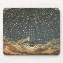 Céleste vintage, astronomie, reine de la nuit tapis de souris