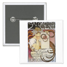 Cent de DES de salon. ~ Alphonse Mucha Pin's Avec Agrafe