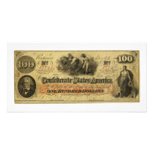 Cent dollars d'états de l'Amérique confédérés Photocartes Personnalisées