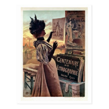 centennial vintage d'époque de belle de la lithogr carte postale