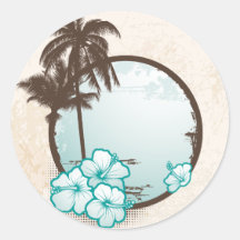 Cercle bleu tropical adhésifs