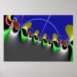 Cercle d'affiche de fractale de chaos