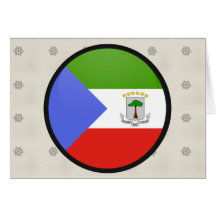 Cercle de drapeau de qualité de Guinée équatoriale Carte De Vœux