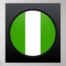 Cercle de drapeau de qualité du Nigéria Posters