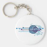 Cercle graphique bleu Idaho Keychain Porte-clés