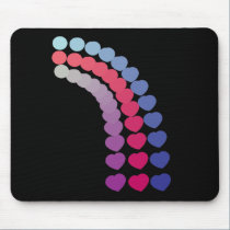 Cercles aux coeurs Mousepad tapis de souris